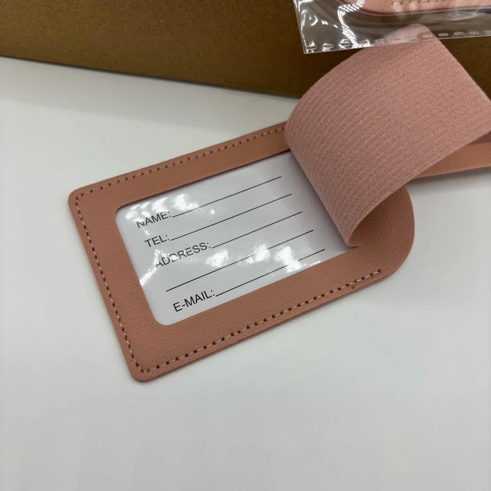 Set of Pink Luggage Tags